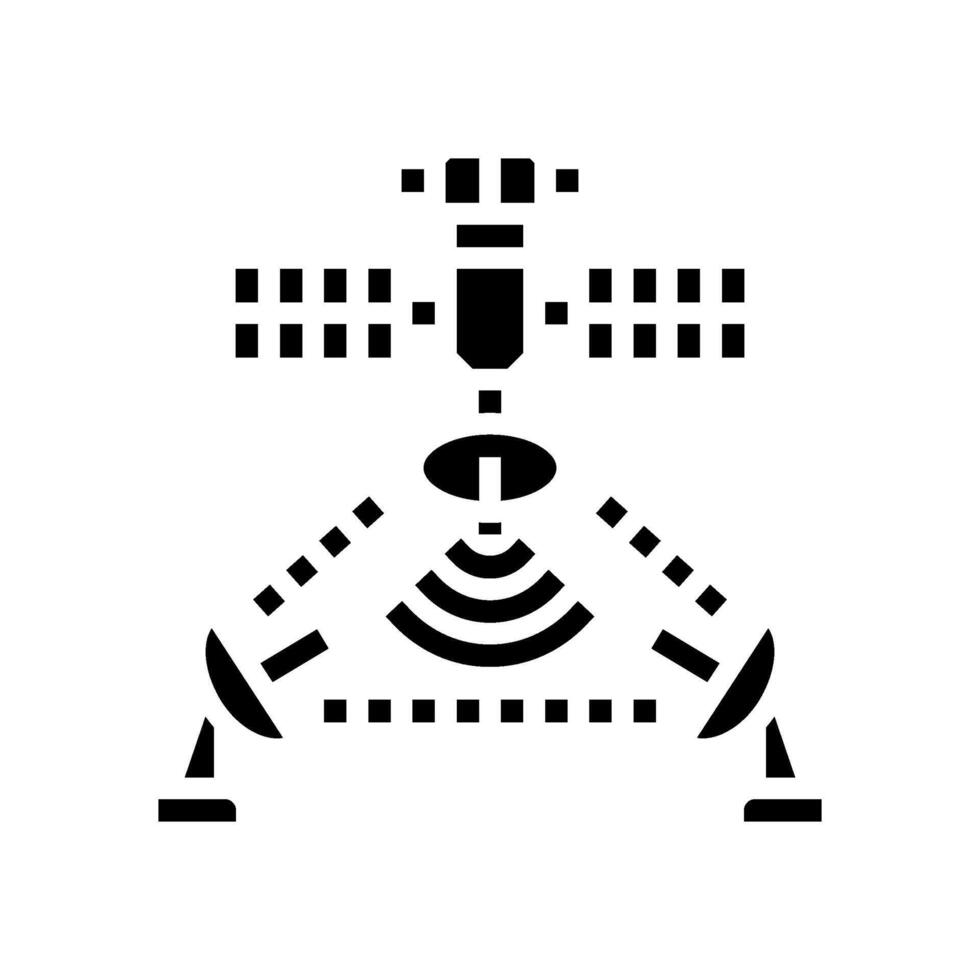 satellite communication industry glyph icon illustration vector