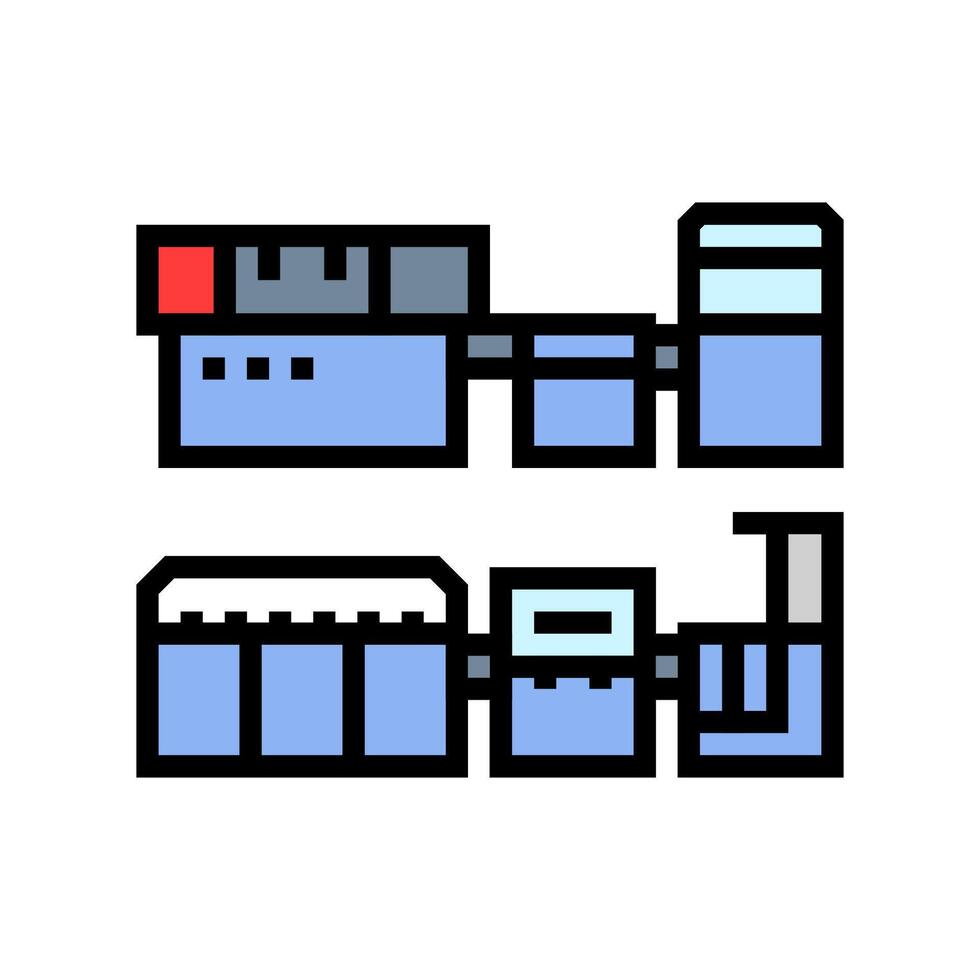 electronic assembly line color icon illustration vector