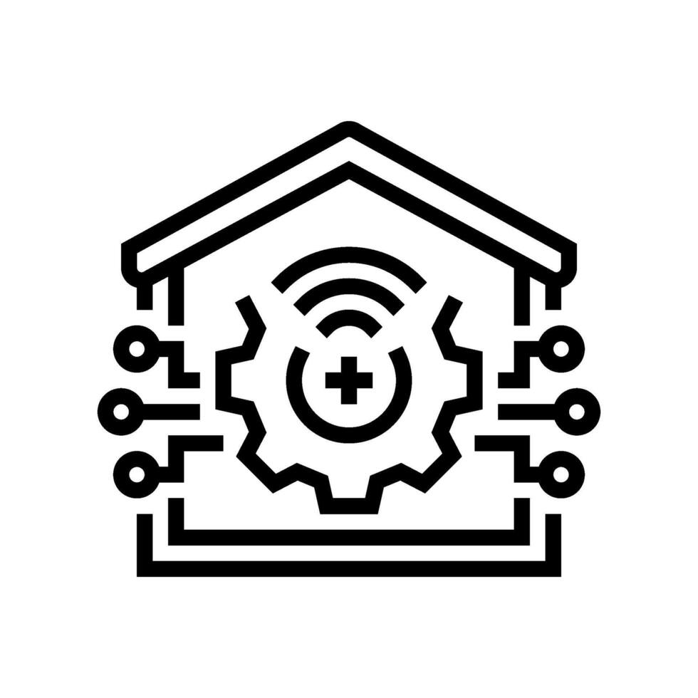 smart home automation industry line icon illustration vector