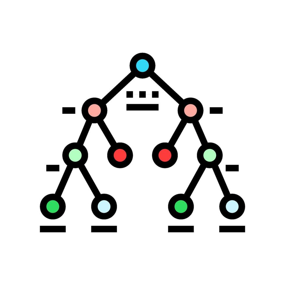 decision tree machine learning color icon illustration vector