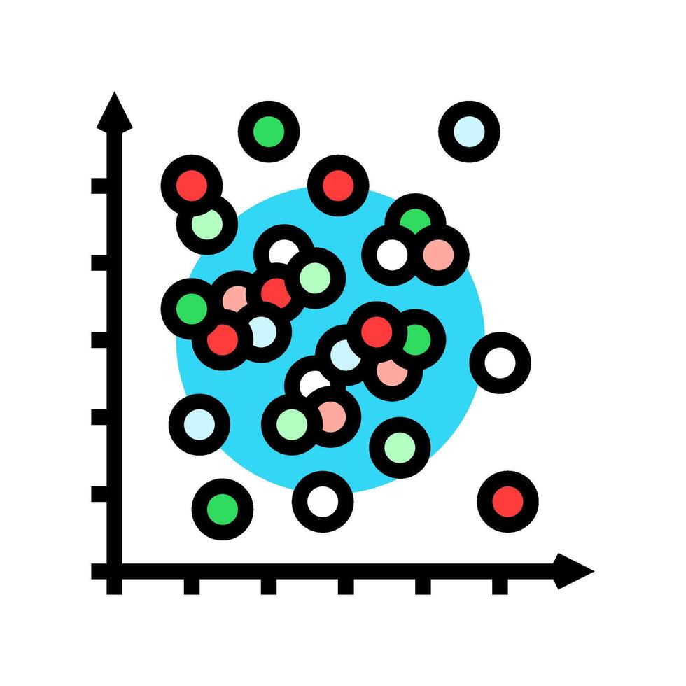 data points plot machine learning color icon illustration vector
