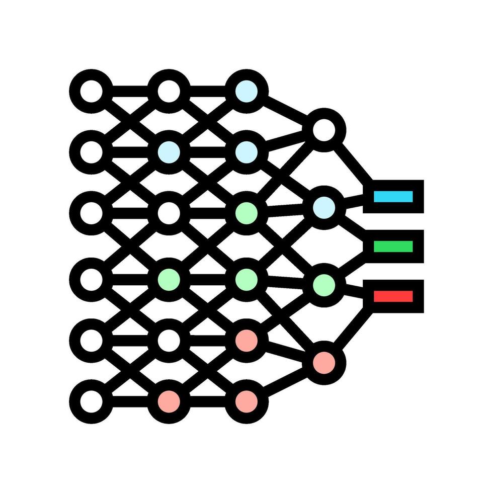 deep learning layers machine color icon illustration vector