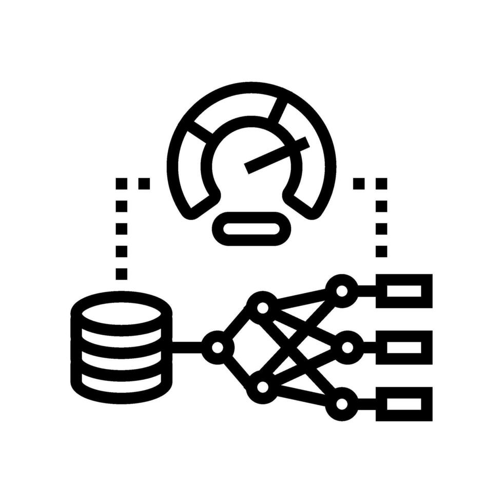 model accuracy gauge machine learning line icon illustration vector