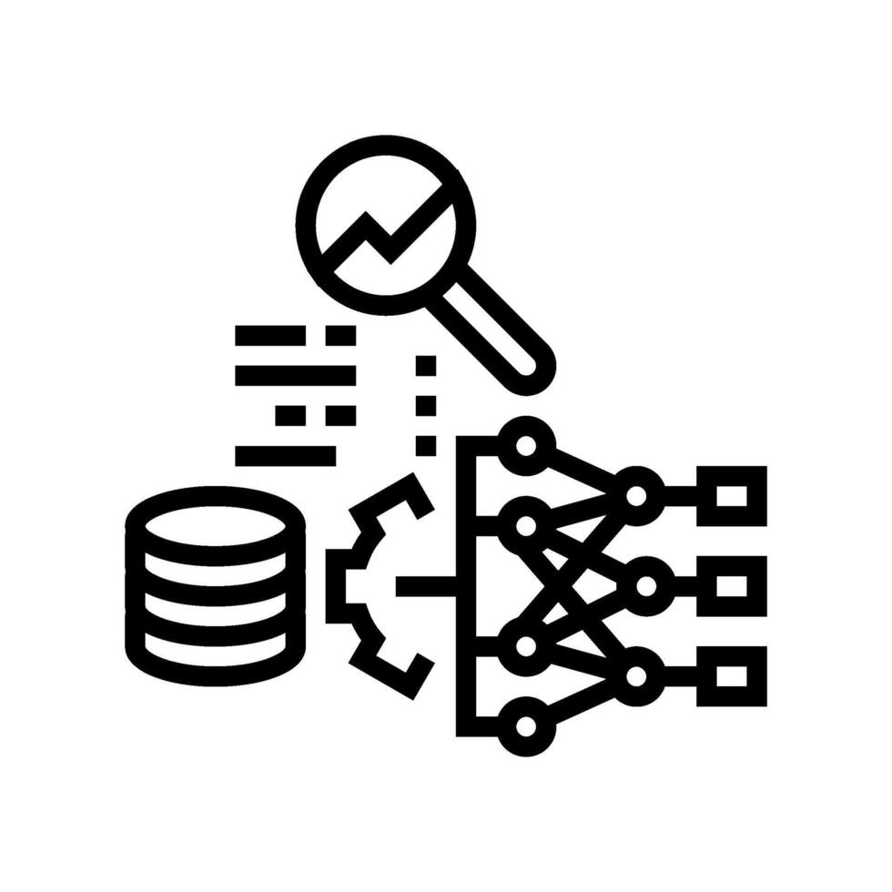 predictive analytics machine learning line icon illustration vector
