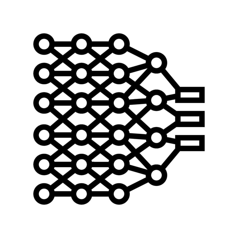 deep learning layers machine line icon illustration vector