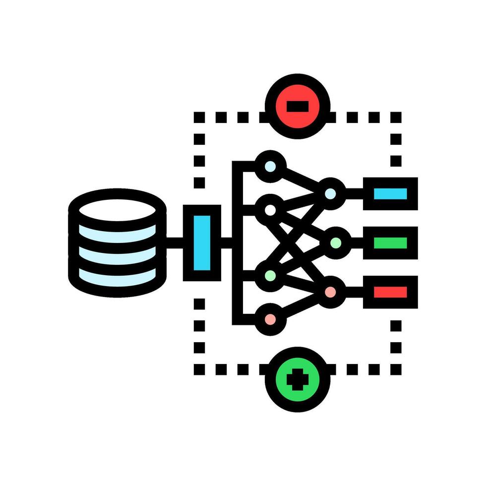 reinforcement learning machine color icon illustration vector