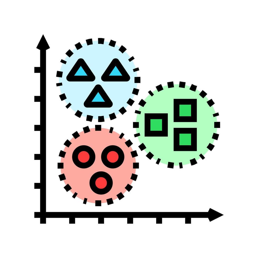 unsupervised learning machine color icon illustration vector