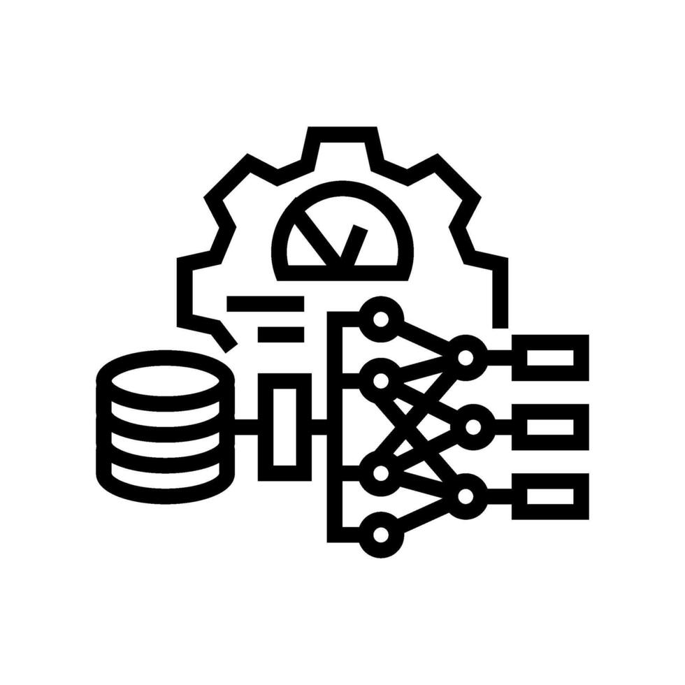 hyperparameter tuning machine learning line icon illustration vector