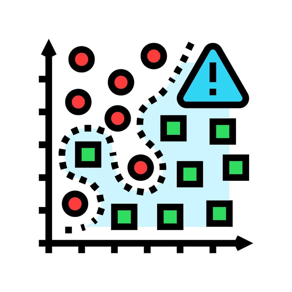 overfitting warning machine learning color icon illustration vector