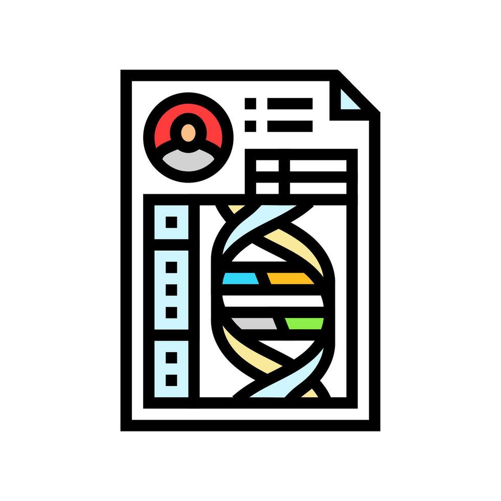 patient record with dna analysis medicine color icon illustration vector