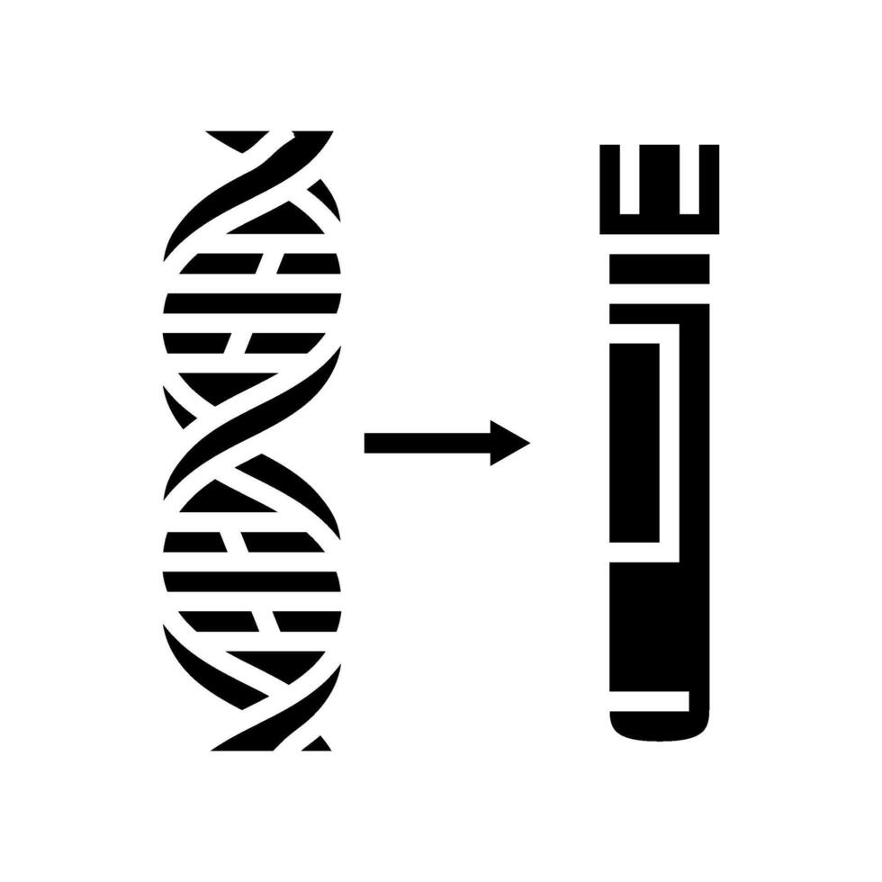blood test tube with genetic markers glyph icon illustration vector