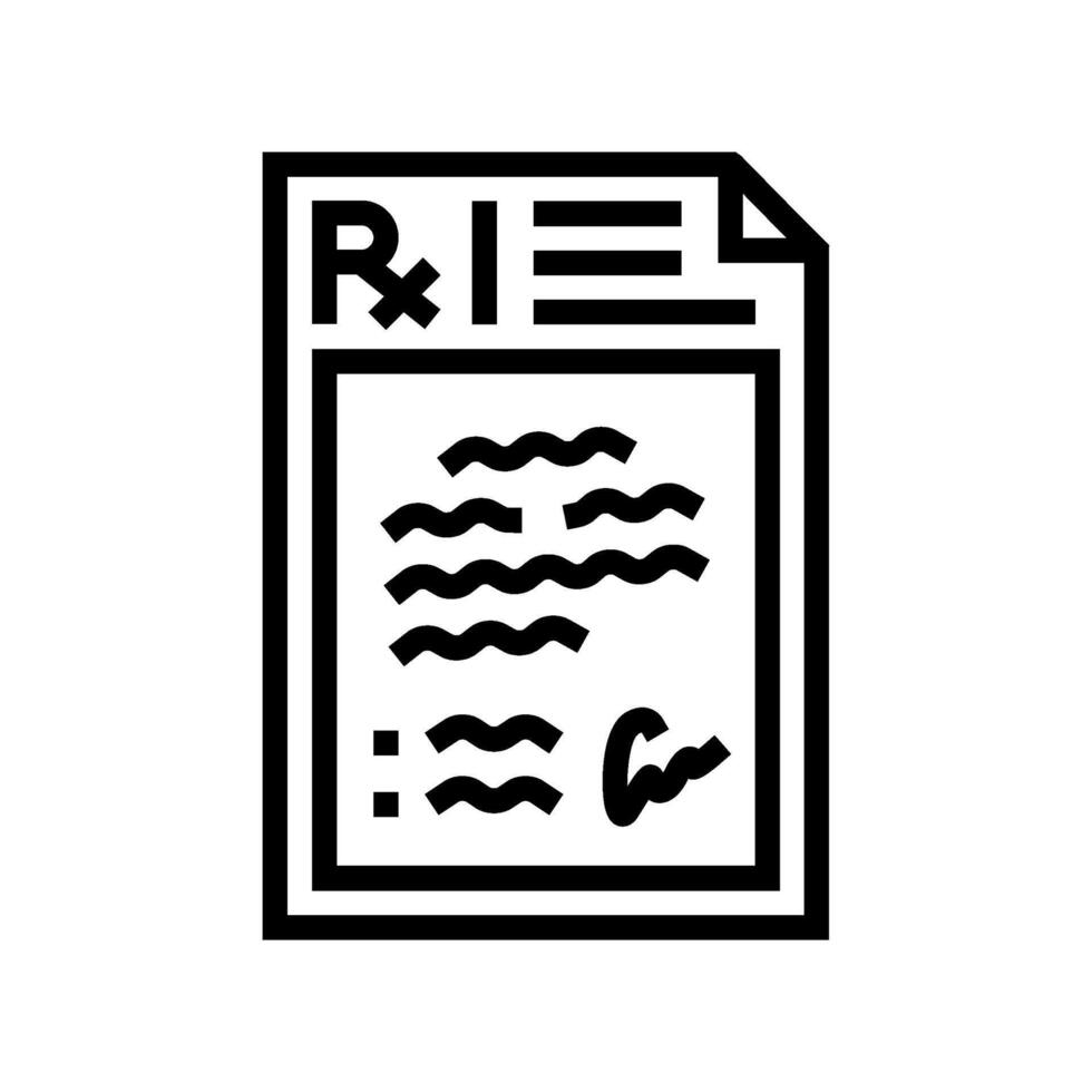 prescription pad with custom medicine line icon illustration vector