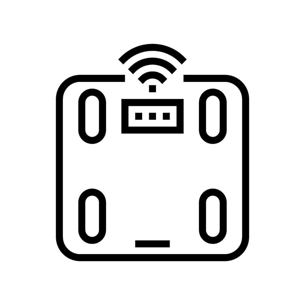 health scale smart home line icon illustration vector