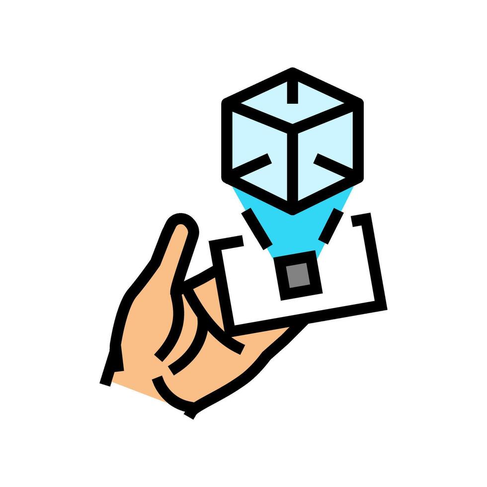virtual object overlay augmented reality color icon illustration vector