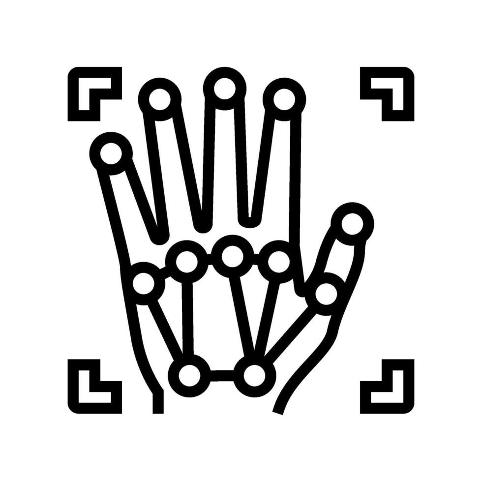 hand augmented reality line icon illustration vector
