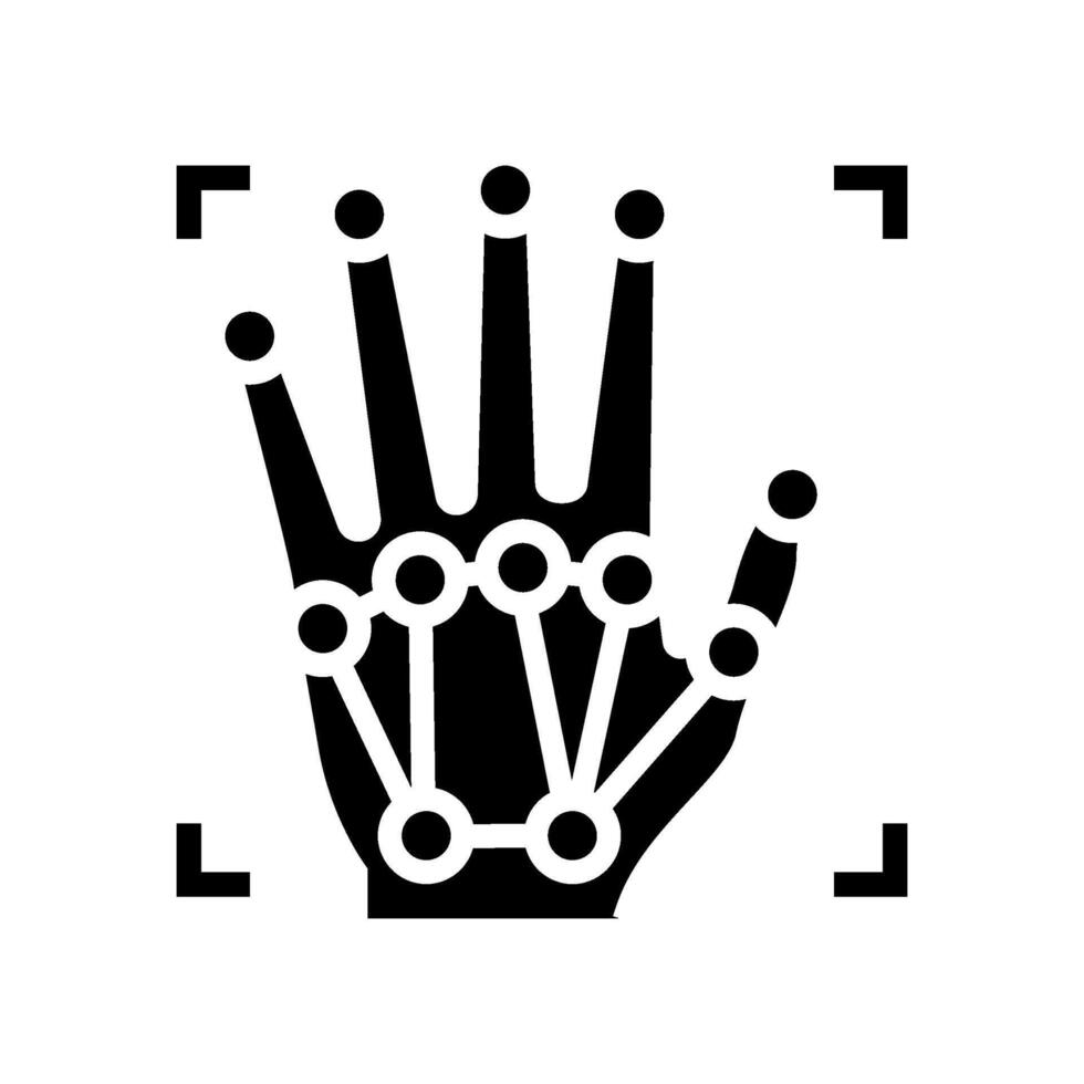 hand augmented reality glyph icon illustration vector