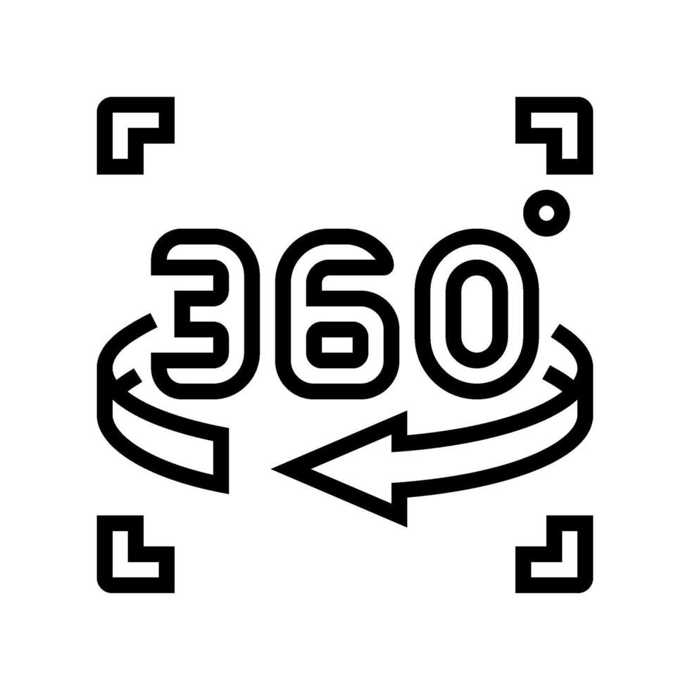 360 degree arrow augmented reality line icon illustration vector