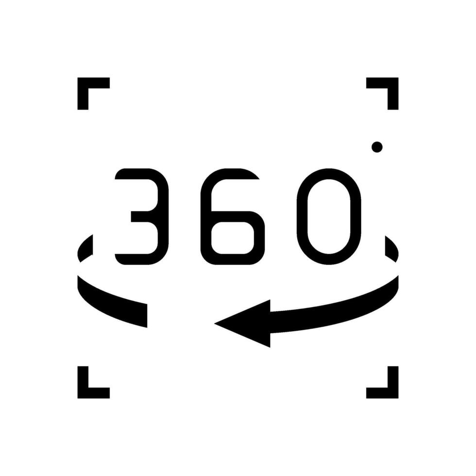 360 degree arrow augmented reality glyph icon illustration vector