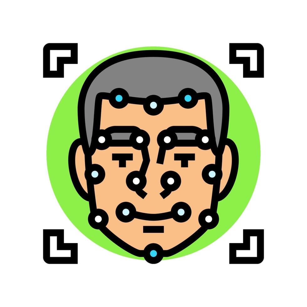 face tracking augmented reality color icon illustration vector