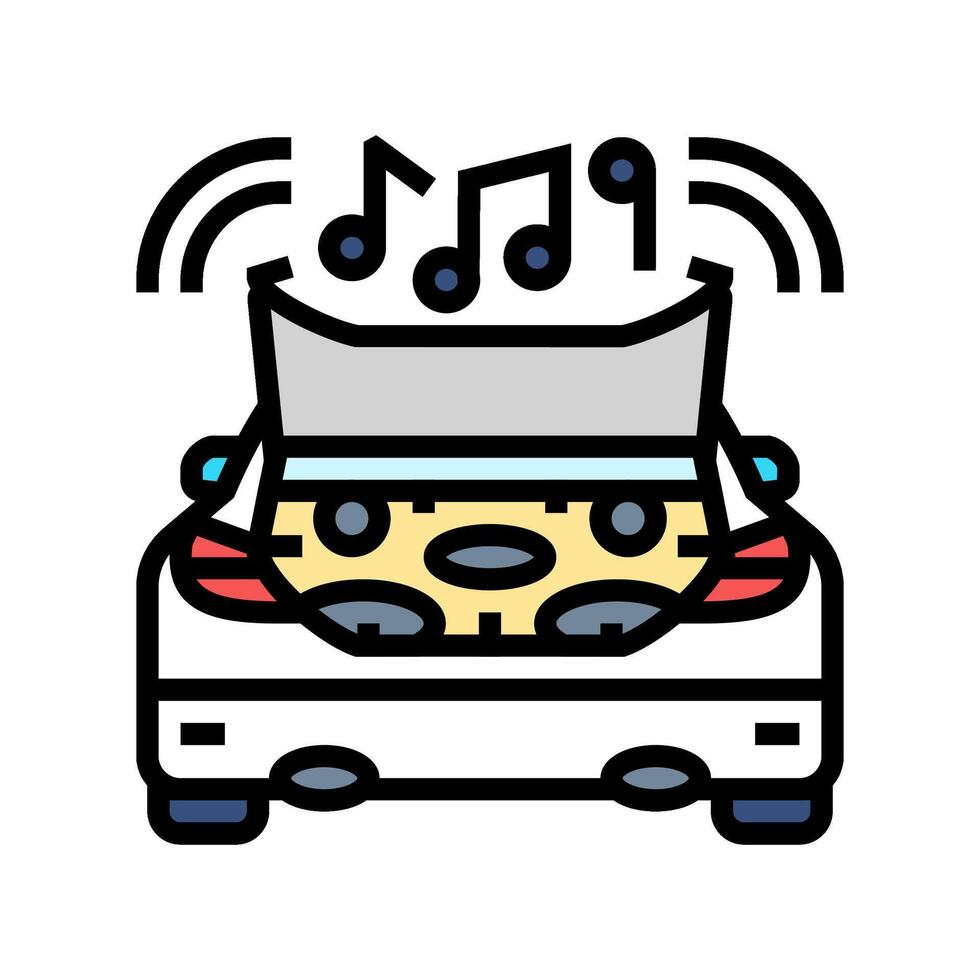 car entertainment system color icon illustration vector