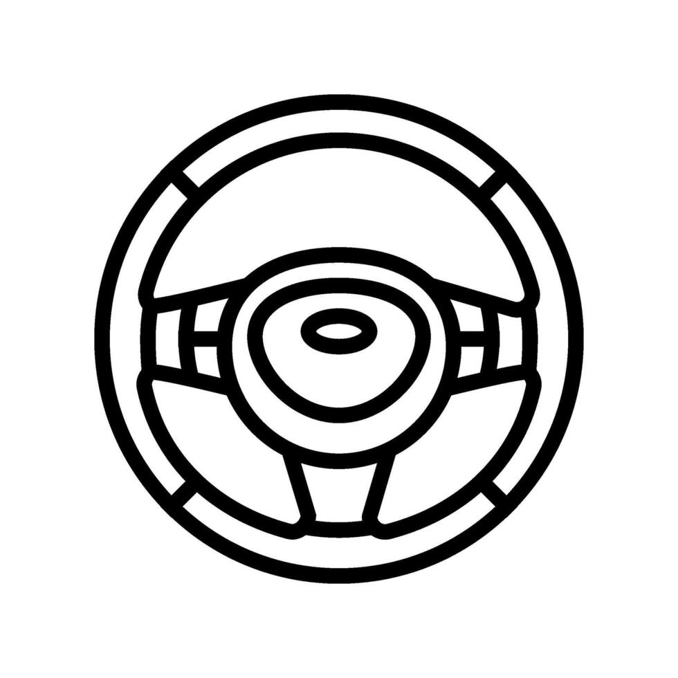 steering wheel with multimedia controls line icon illustration vector
