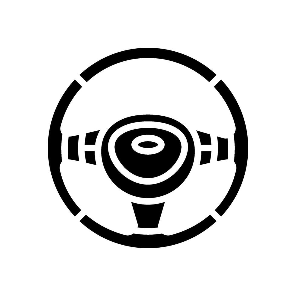 steering wheel with multimedia controls glyph icon illustration vector