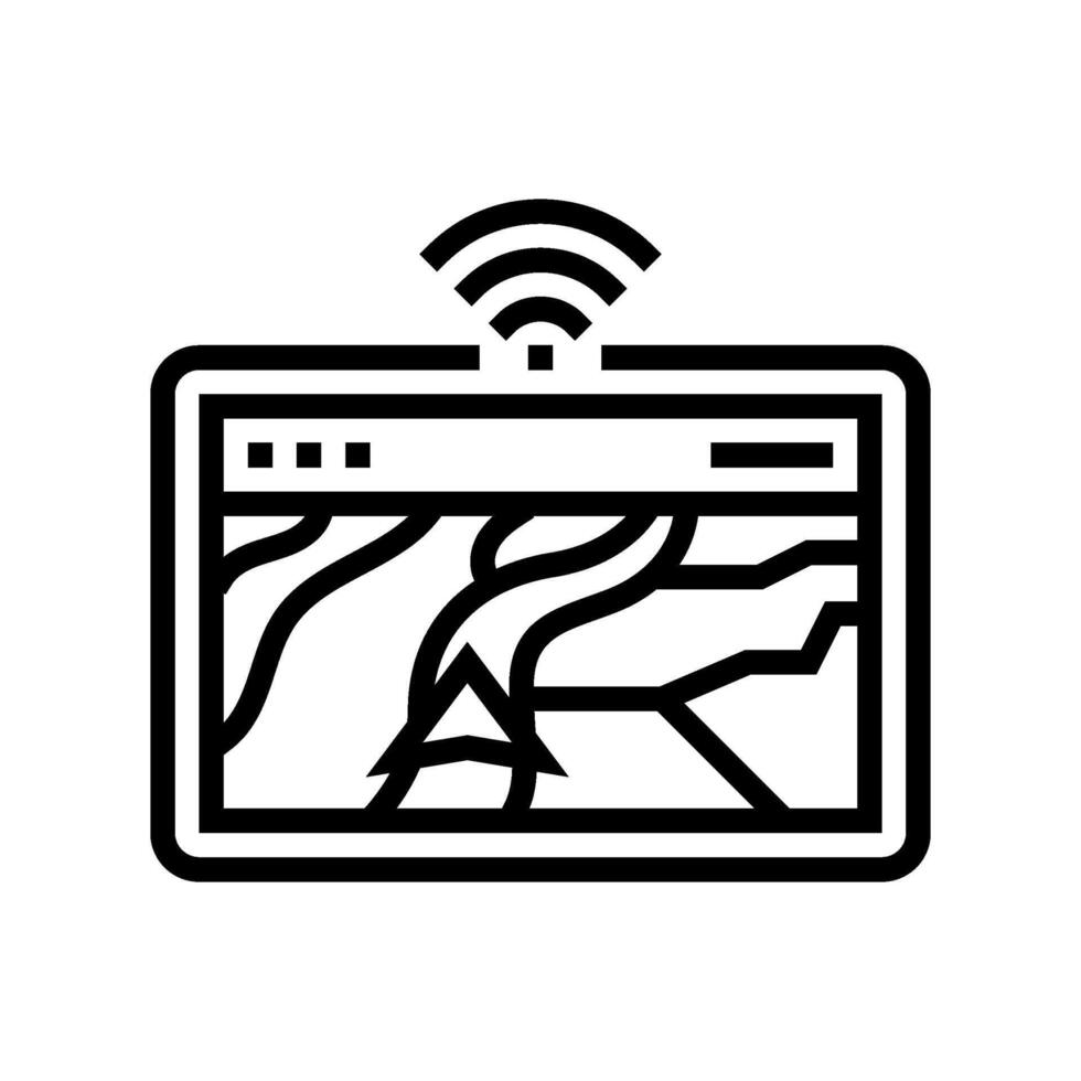 smart navigation system line icon illustration vector