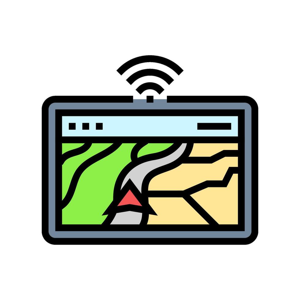 smart navigation system color icon illustration vector