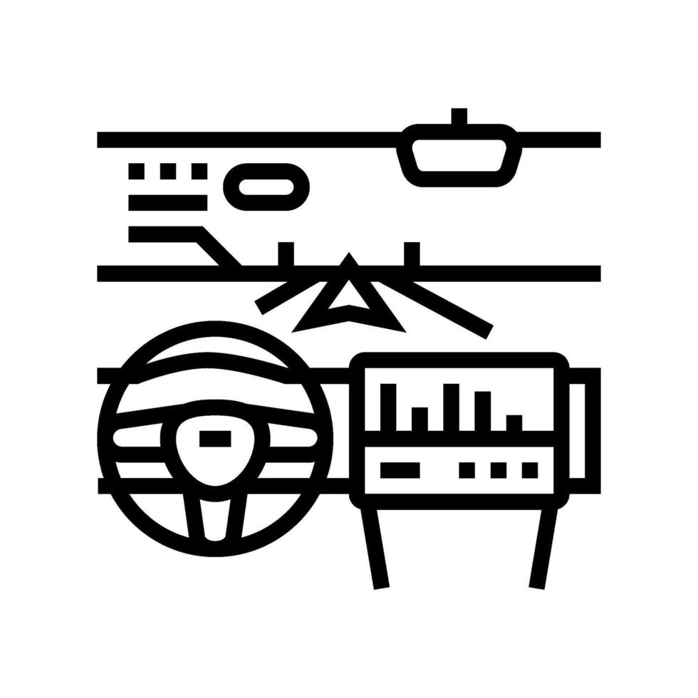 augmented reality head up display line icon illustration vector