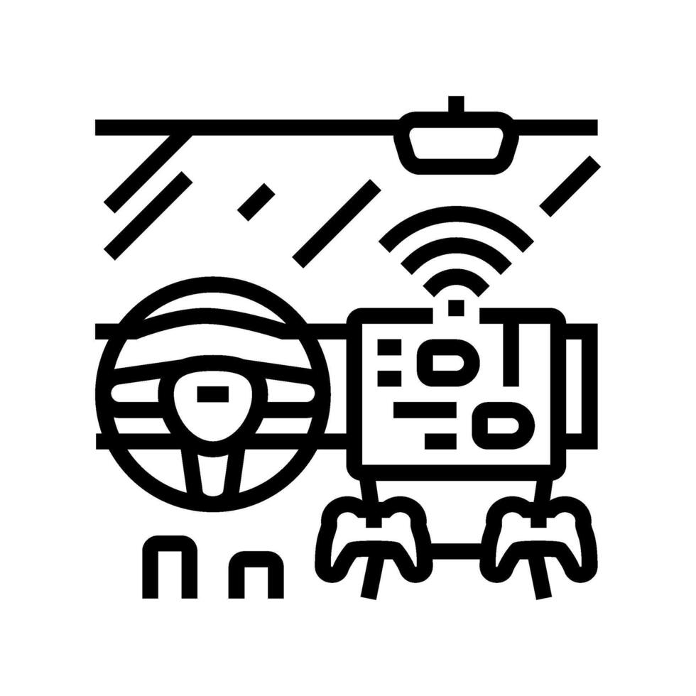 car gaming console auto tainment line icon illustration vector