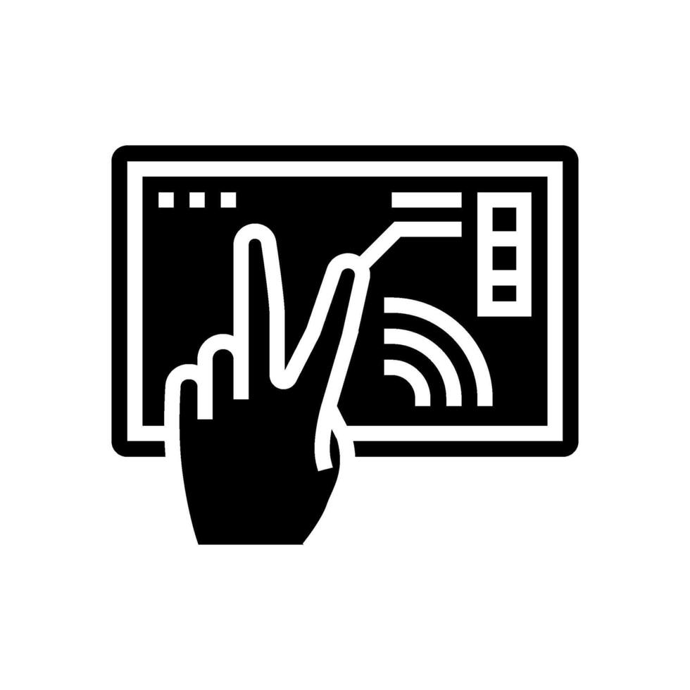 gesture control system auto tainment glyph icon illustration vector