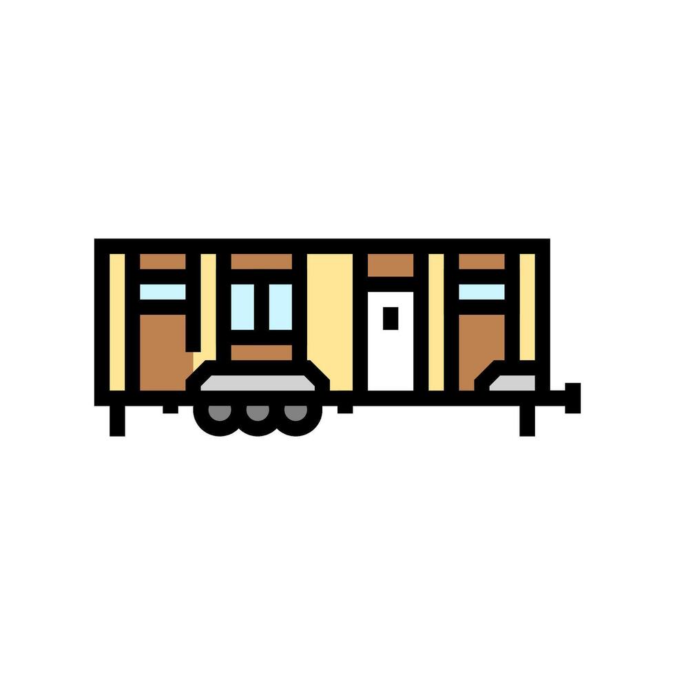 wheels mobile home color icon illustration vector