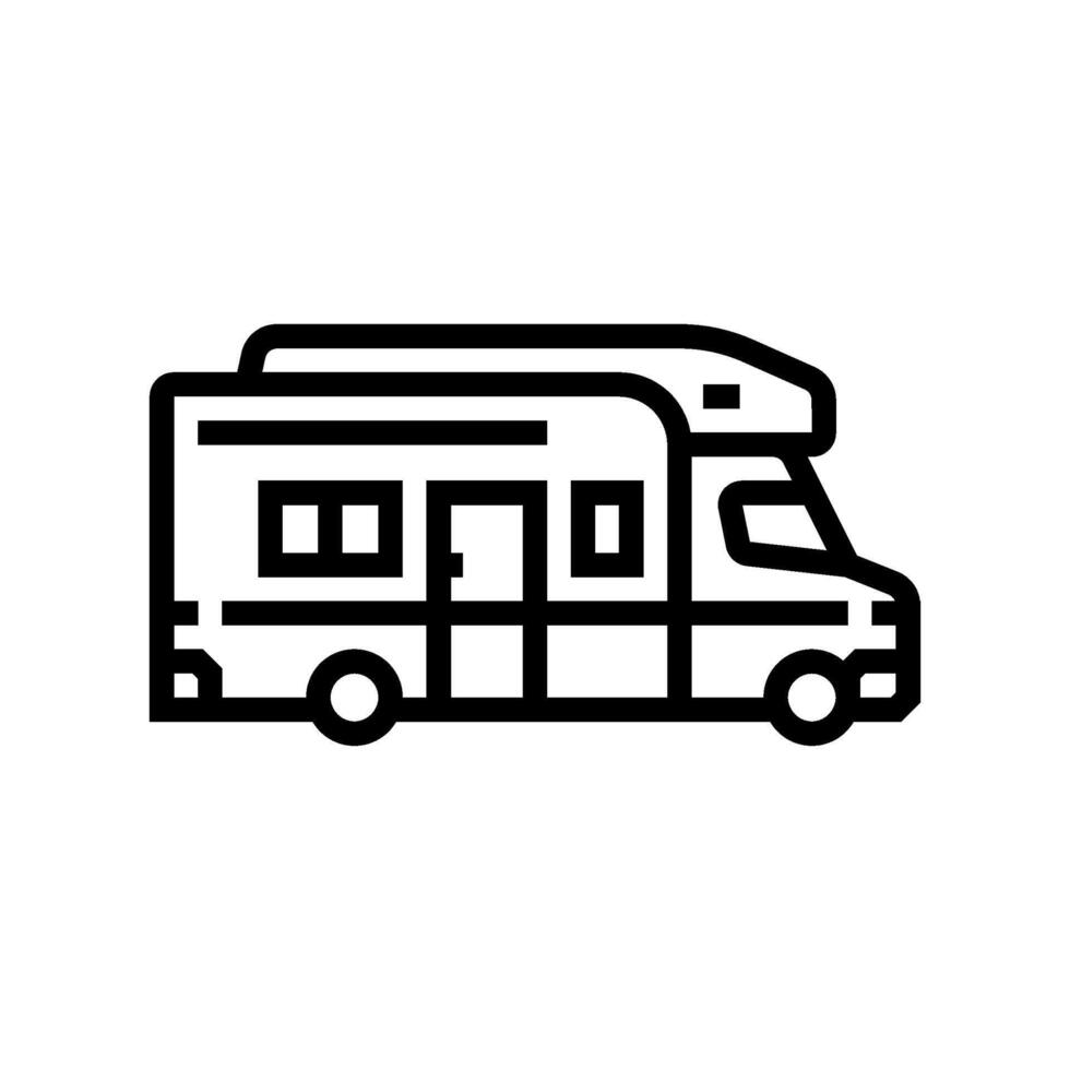 rv recreational vehicle mobile home line icon illustration vector