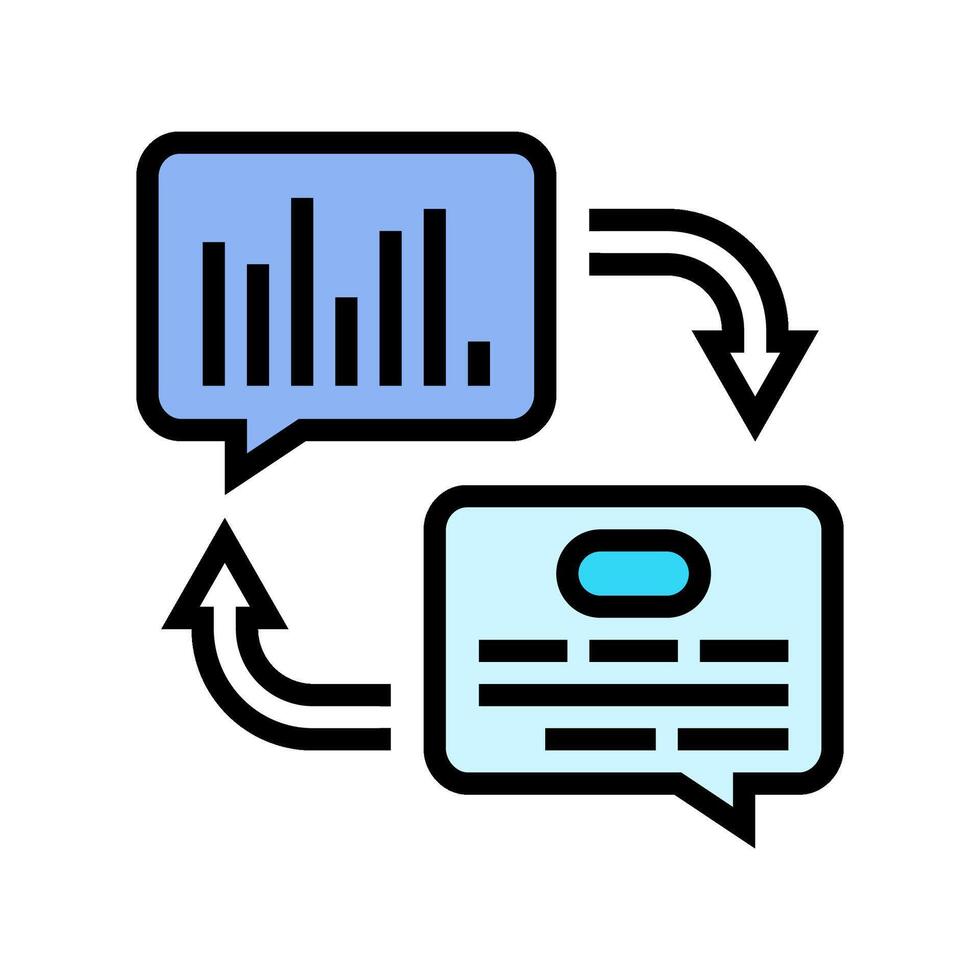 text speech wave nlp color icon illustration vector