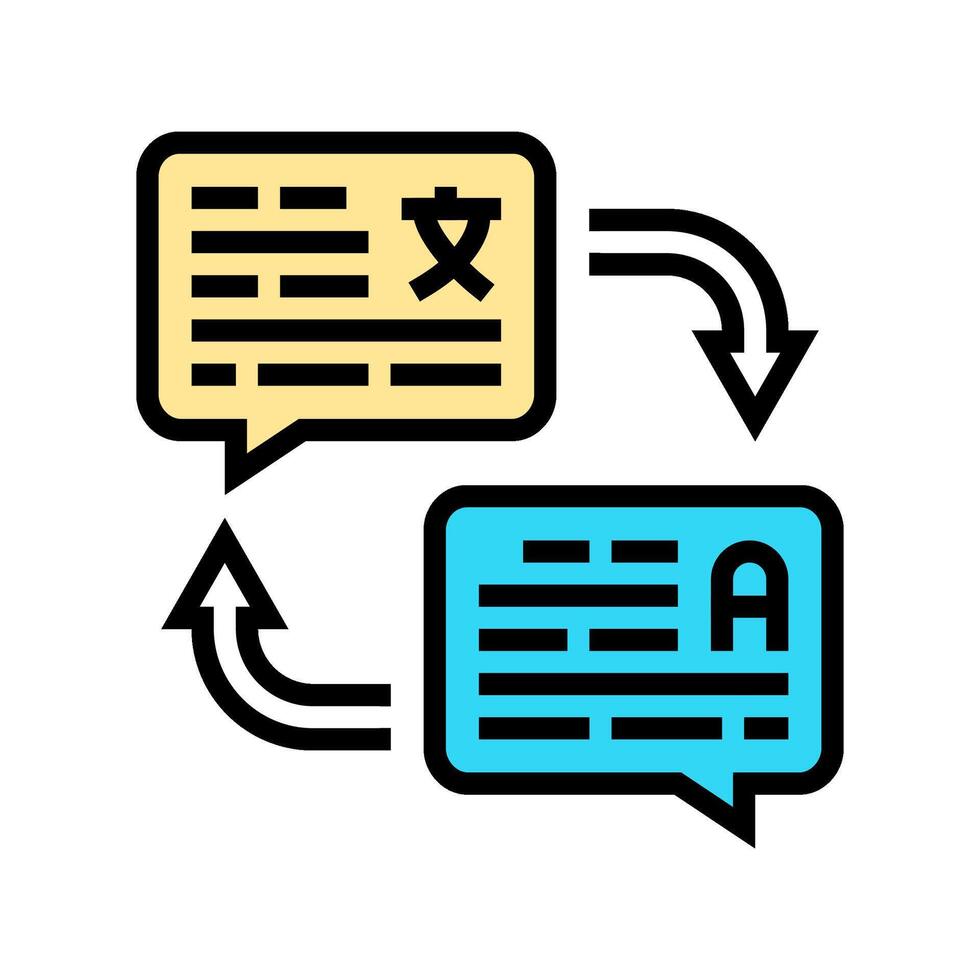 language translation nlp color icon illustration vector