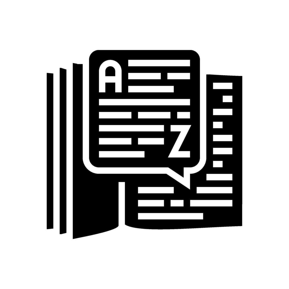 dictionary nlp glyph icon illustration vector