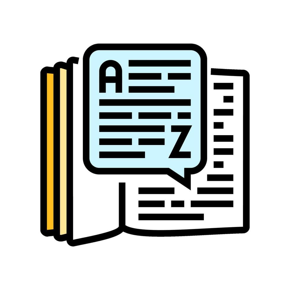 dictionary nlp color icon illustration vector