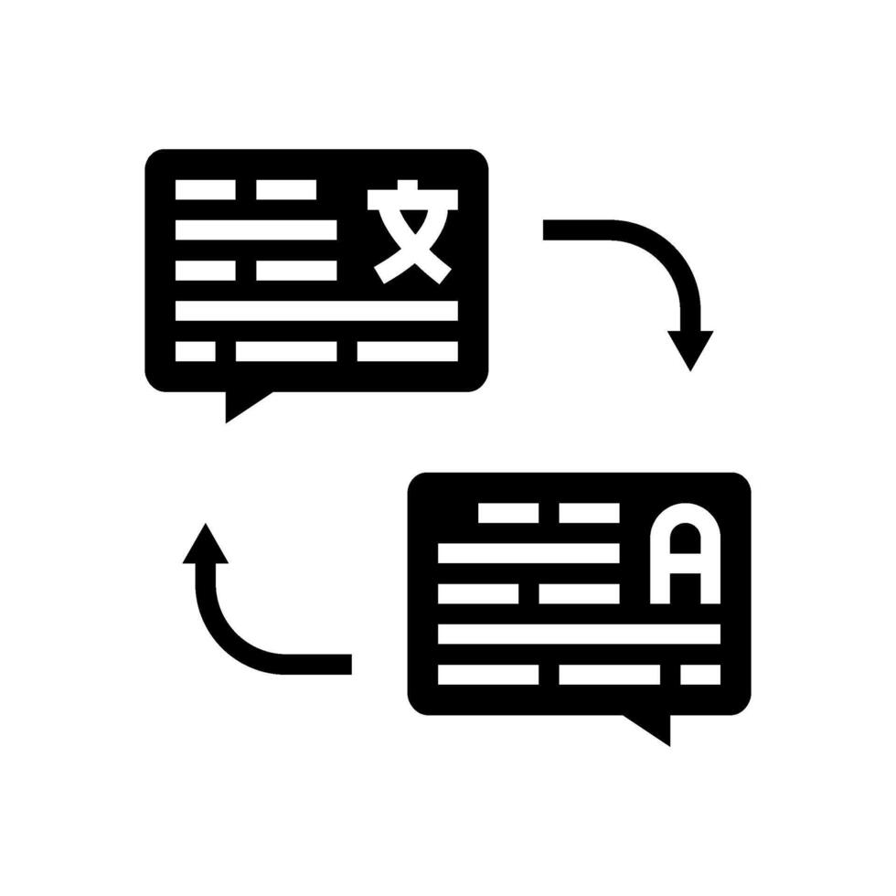 language translation nlp glyph icon illustration vector