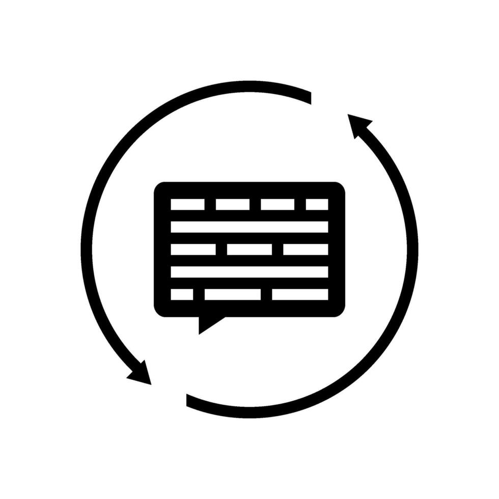 conversation arrows nlp glyph icon illustration vector