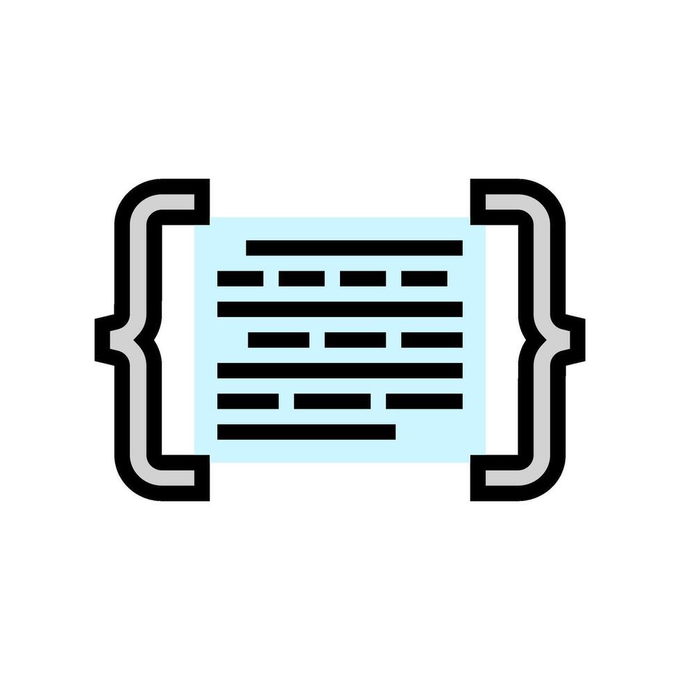 code brackets with letters nlp color icon illustration vector