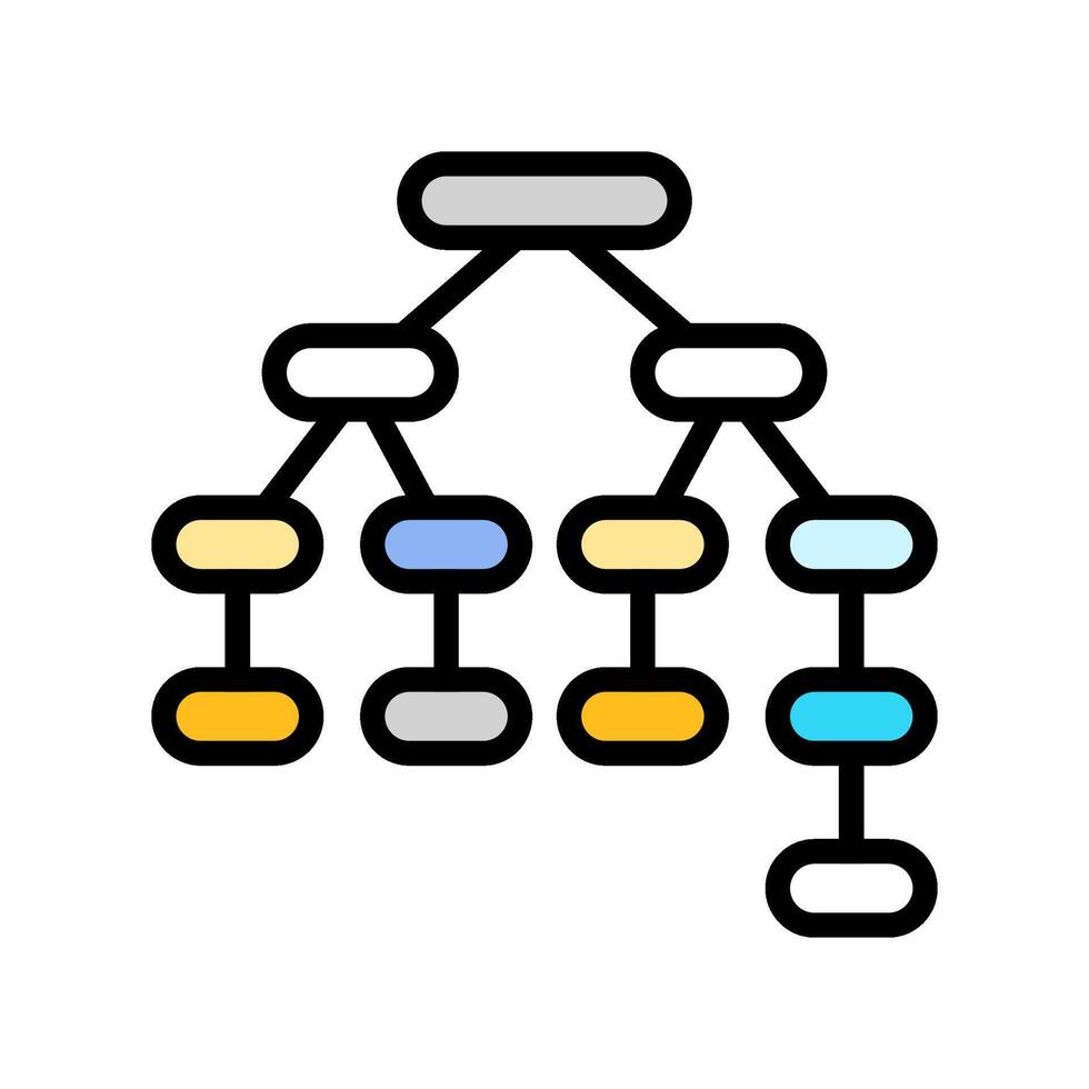 syntax tree nlp color icon illustration vector