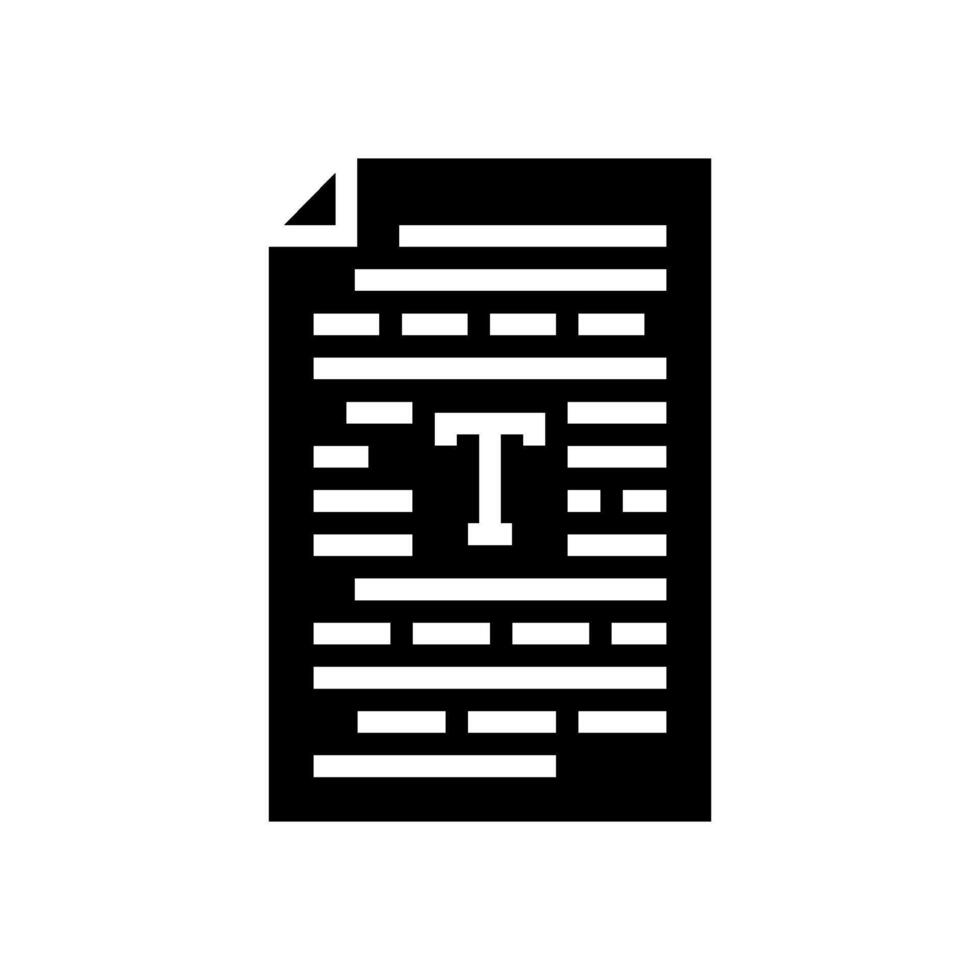 text document nlp glyph icon illustration vector