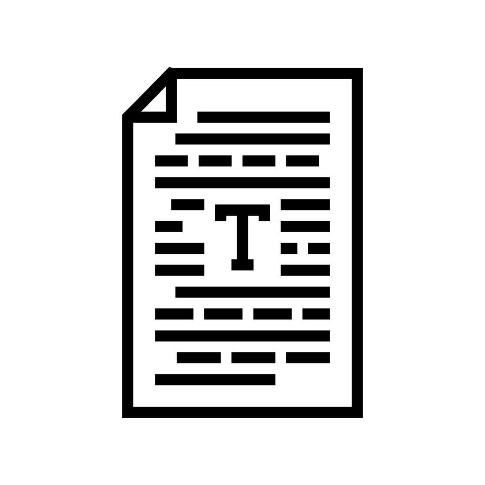 text document nlp line icon illustration vector
