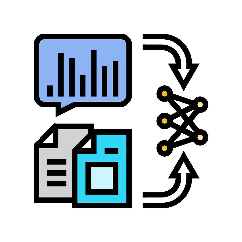 natural language model nlp color icon illustration vector