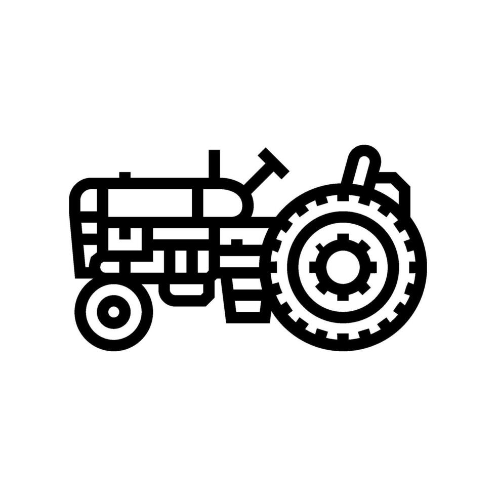 tractor redneck line icon illustration vector