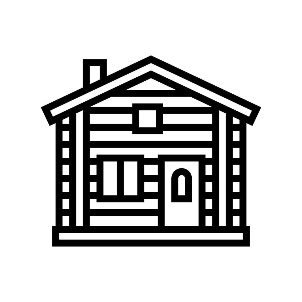 log cabin redneck line icon illustration vector