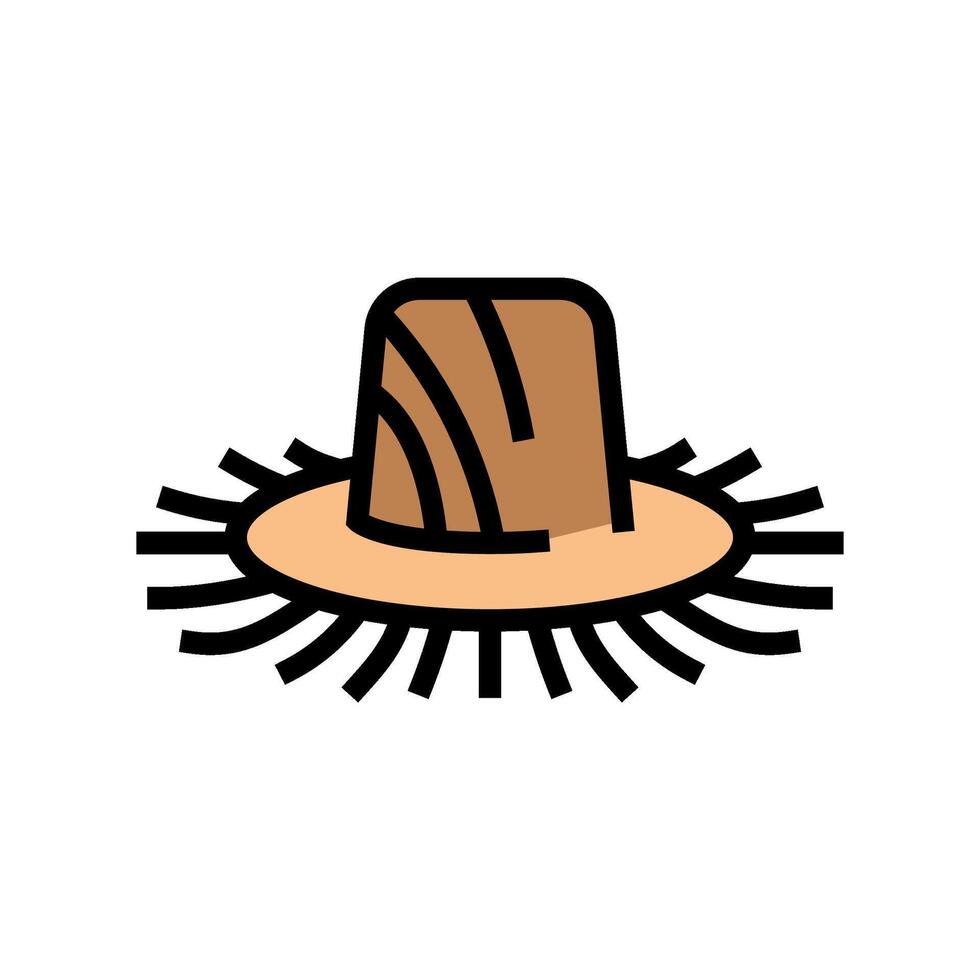 straw hat redneck color icon illustration vector