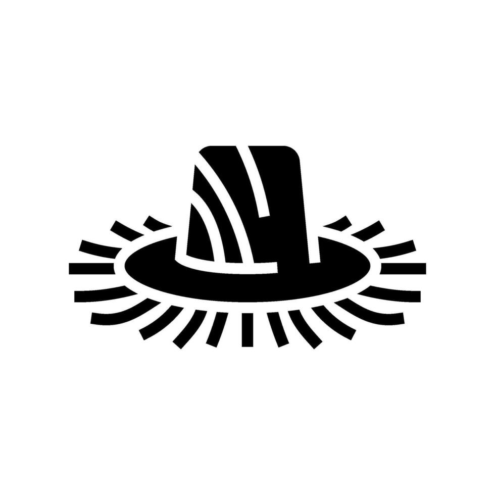 straw hat redneck glyph icon illustration vector