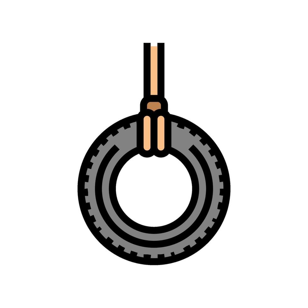 tire swing redneck color icon illustration vector