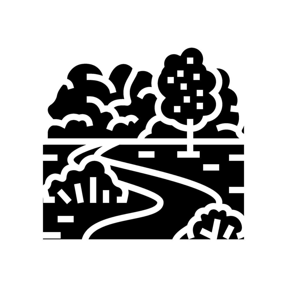 walking path slow living glyph icon illustration vector
